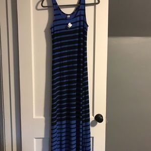 Black and blue striped dress